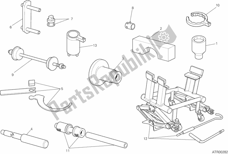 All parts for the 01b - Workshop Service Tools of the Ducati Multistrada 1200 S Pikes Peak 2013
